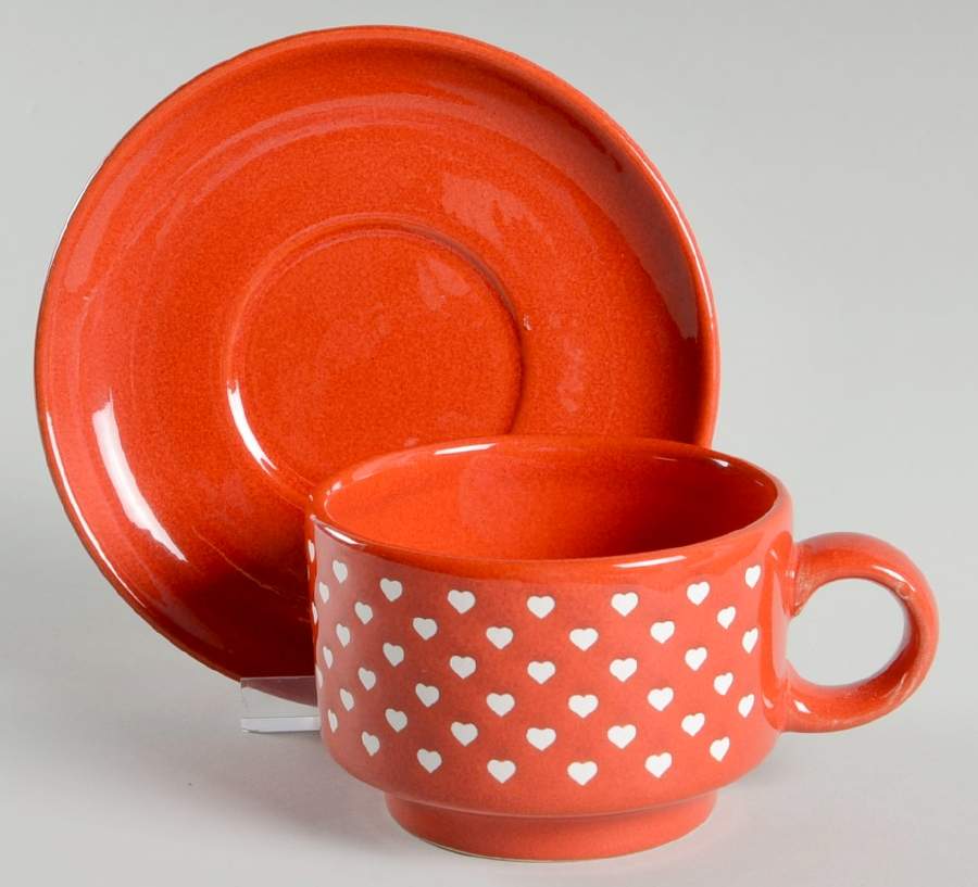 Heart Flat Cup & Saucer Set by Waechtersbach-1