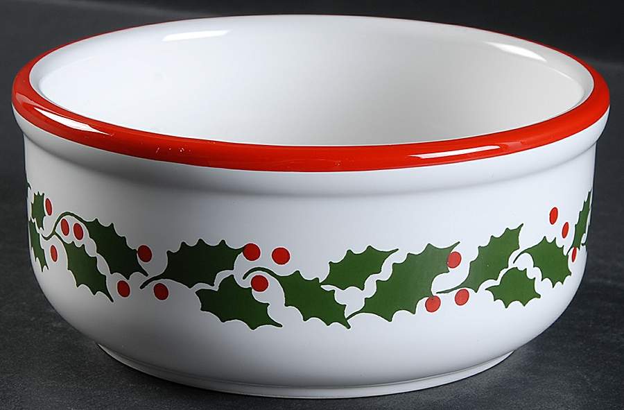 Holly on White Fruit/Dessert (Sauce) Bowl by Waechtersbach-1