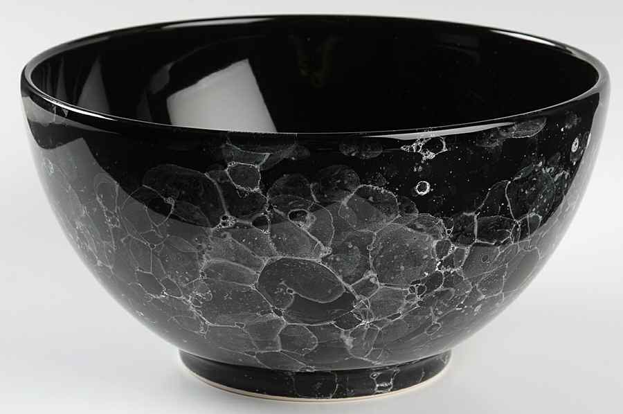 Marble Black 9" Round Serving Bowl by Waechtersbach-1