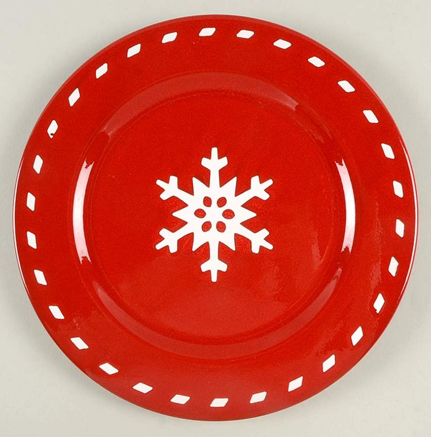 Snowflake Red Salad Plate by Waechtersbach-1