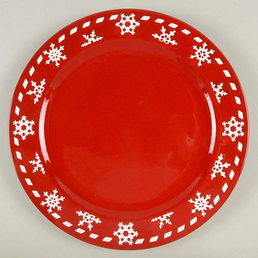 Snowflake Red Dinner Plate by Waechtersbach-1