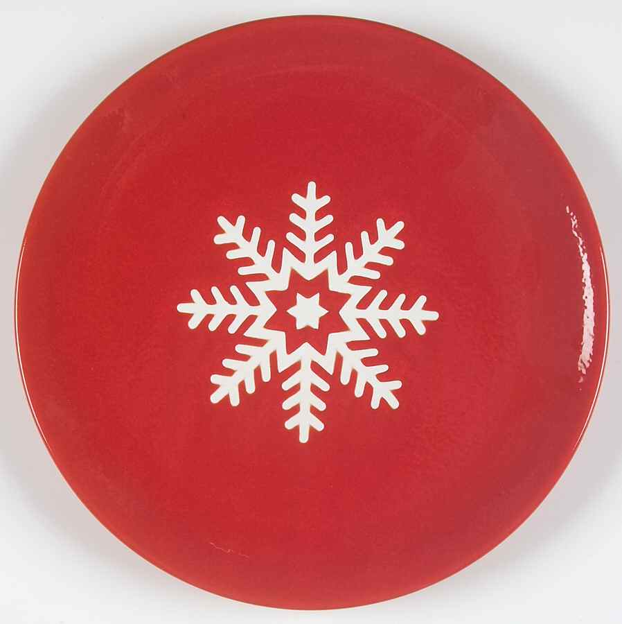 Snowflake Red Coupe Salad Plate by Waechtersbach-1