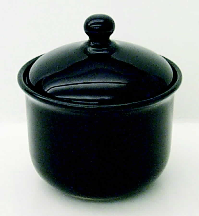 Solid Colours Black Sugar Bowl & Lid by Waechtersbach-1