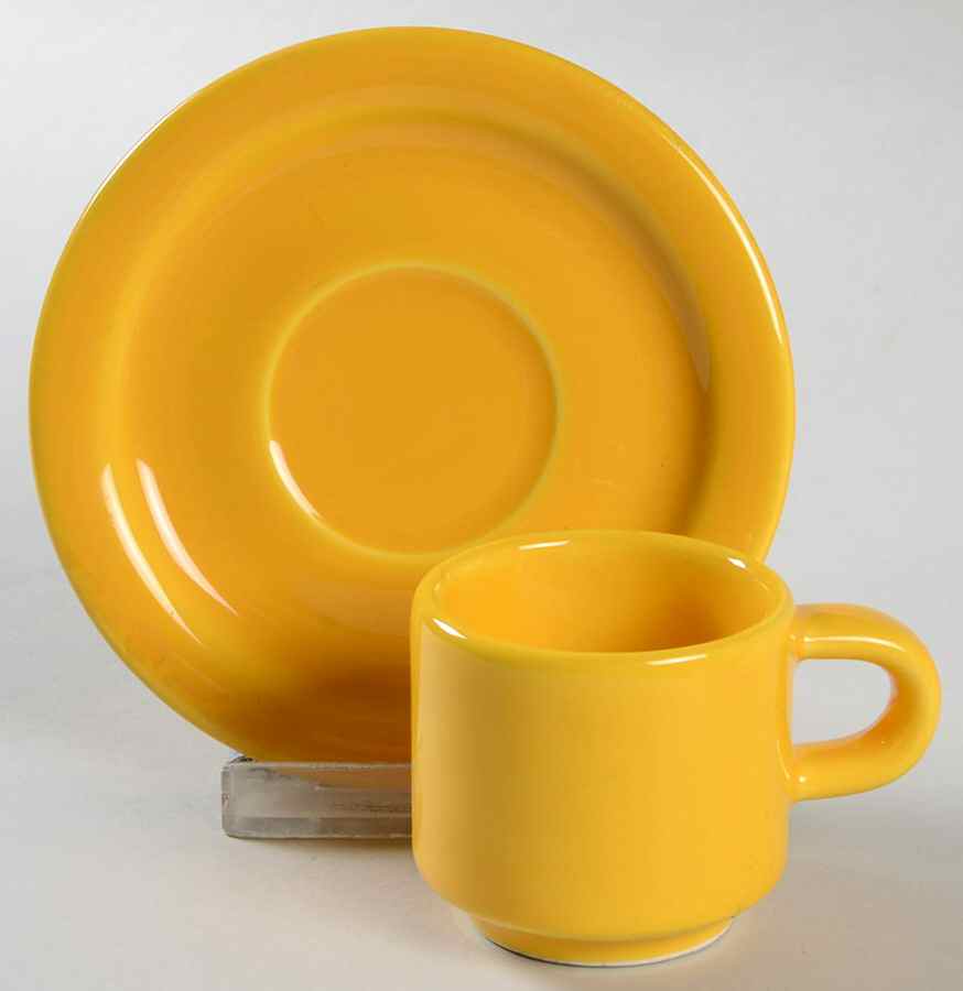 Solid Colours Buttercup Flat Demitasse Cup & Saucer Set by Waechtersbach-1