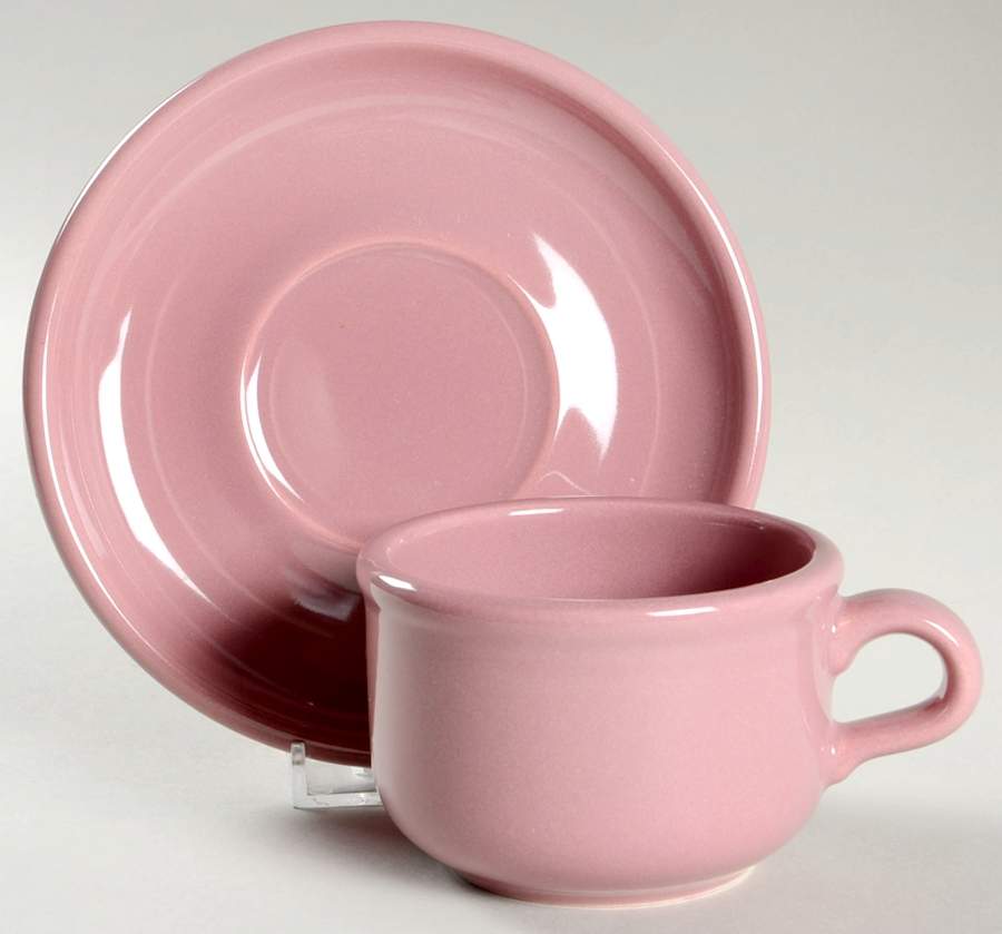 Solid Colours Old Rose Flat Cup & Saucer Set by Waechtersbach-1