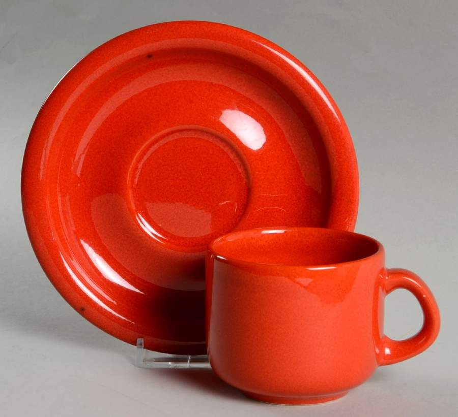 Solid Colours Red Flat Demitasse Cup & Saucer Set by Waechtersbach-1