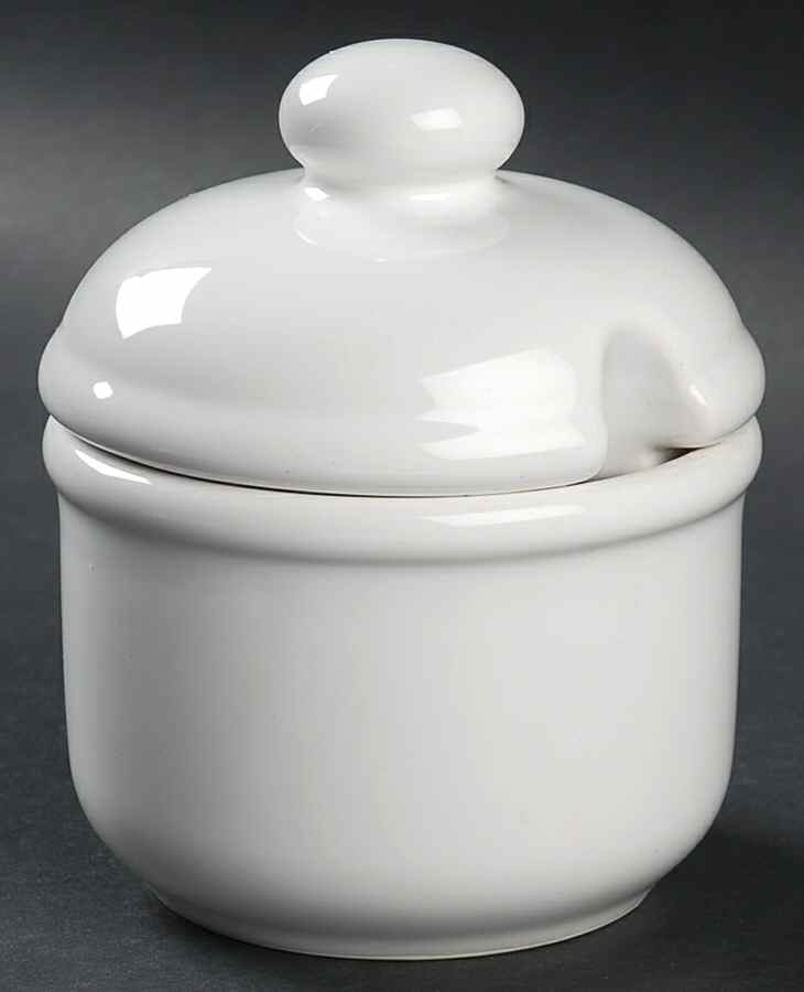 Solid Colours White Sugar Bowl & Lid by Waechtersbach-1