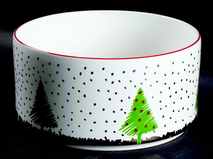 White Christmas 8" Round Vegetable Bowl by Waechtersbach-1