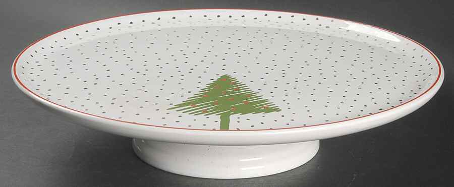 White Christmas 12" Diameter Pedestal Cake Stand by Waechtersbach-1