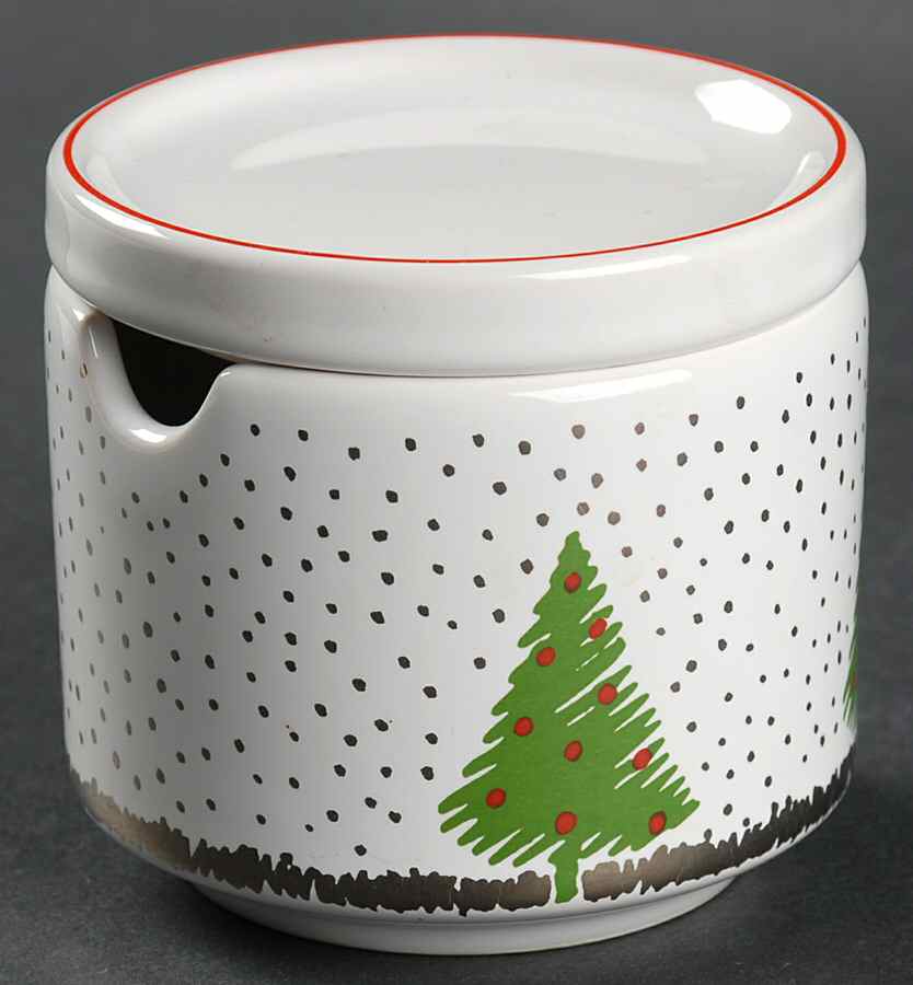White Christmas Sugar Bowl & Lid by Waechtersbach-1