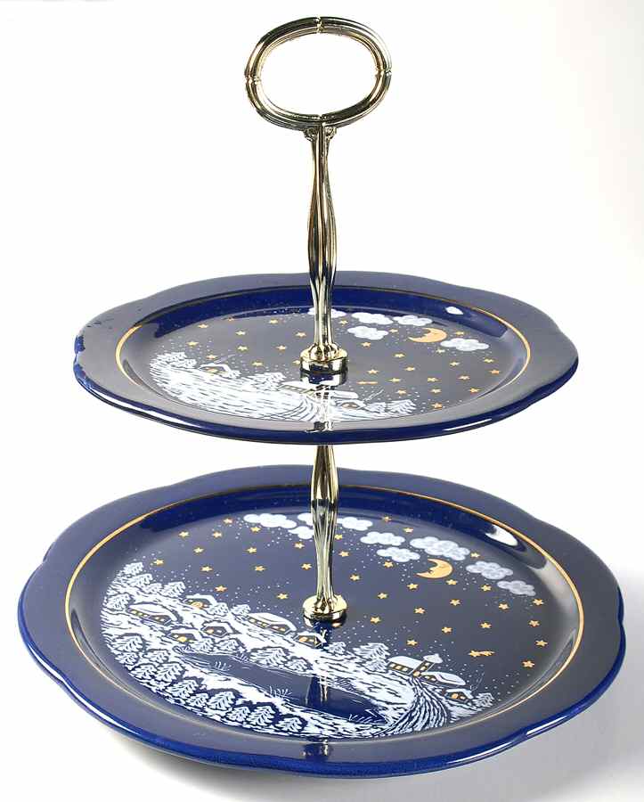 Winter Dreams 2 Tiered Serving Tray (Dinner & Salad Plate) by Waechtersbach-1