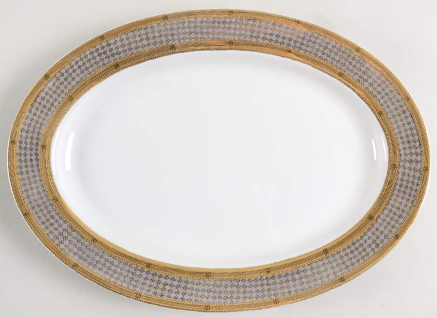 Aegean 14" Oval Serving Platter by Wallace Heritage (Japan)-1