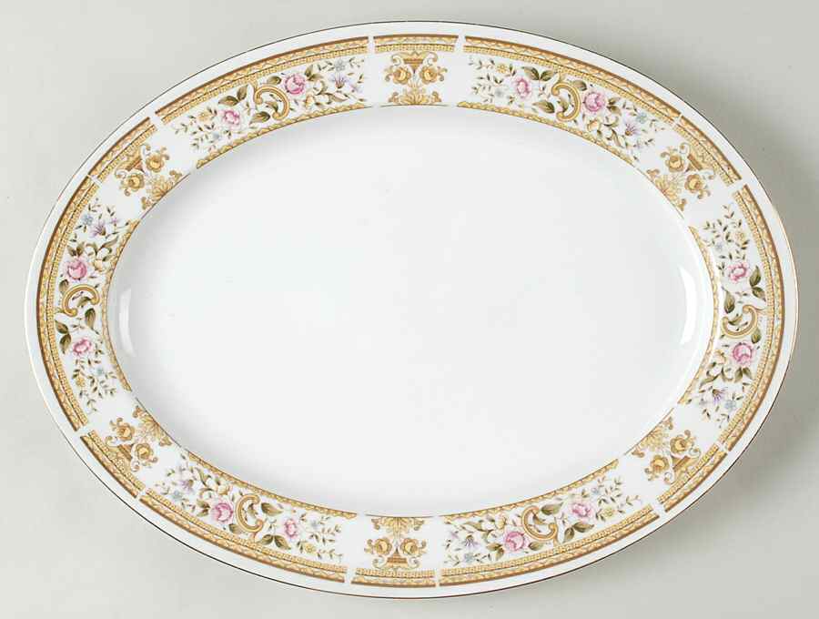 Daphne 14" Oval Serving Platter by Wallace Heritage (Japan)-1