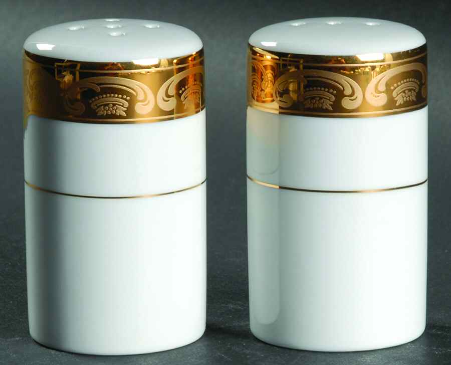 Grande Baroque Gold Salt & Pepper Set by Wallace Heritage (Japan)-1