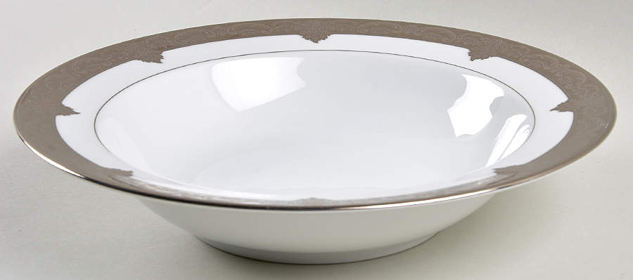 Grande Baroque Platinum 10" Round Vegetable Bowl by Wallace Heritage (Japan)-1