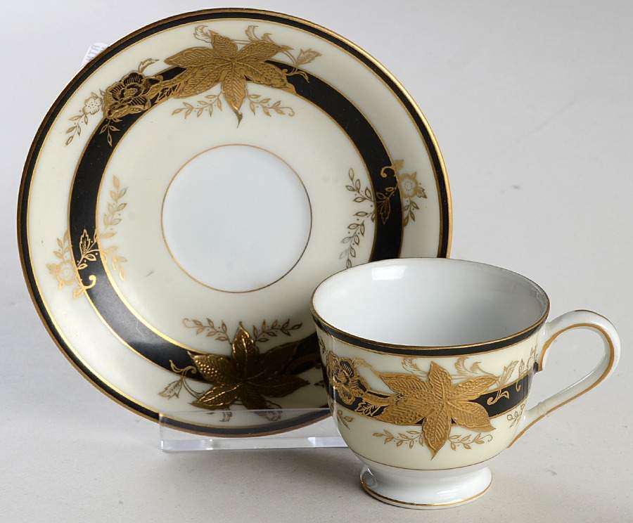 Golden Maple Footed Demitasse Cup & Saucer Set by Wako-1