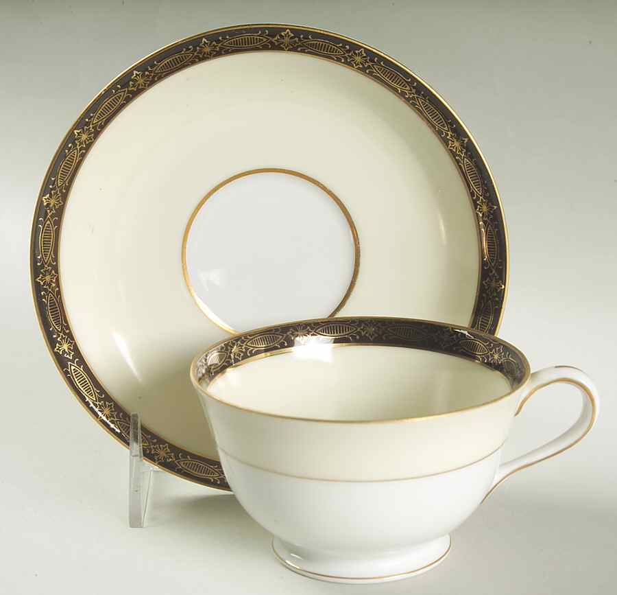 Tiffany Footed Cup & Saucer Set by Wako-1