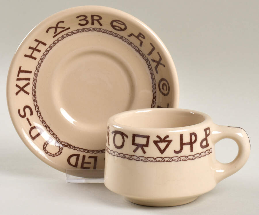 Boots & Saddle Flat Cup & Saucer Set by Wallace (American)-1