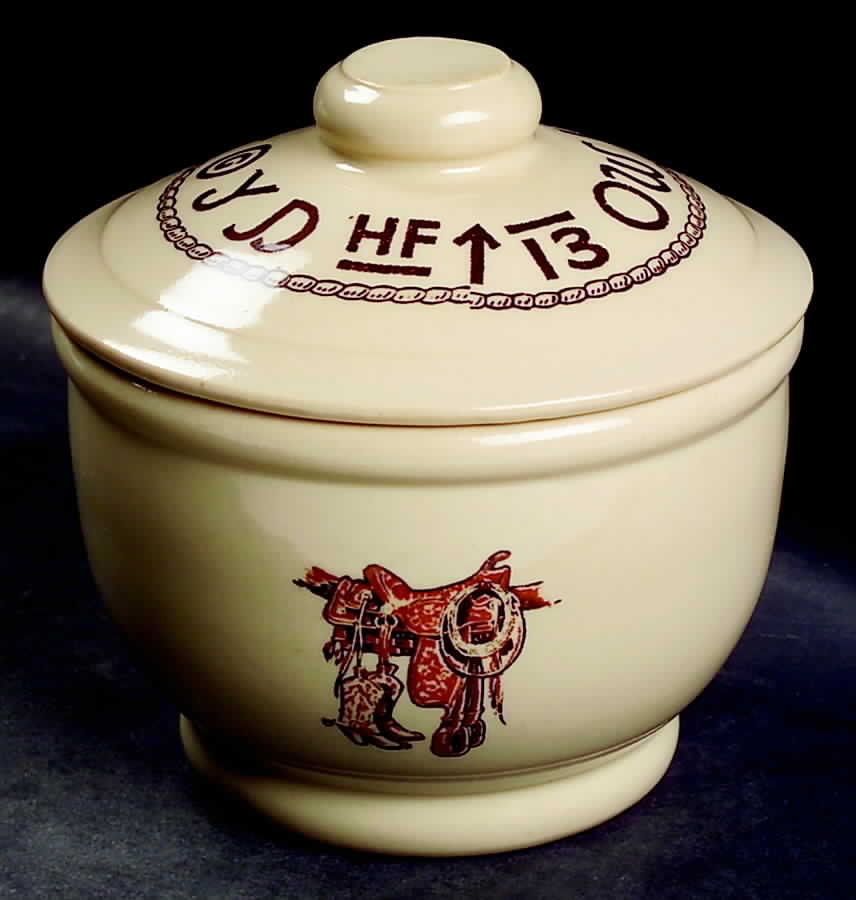 Boots & Saddle Sugar Bowl & Lid by Wallace (American)-1