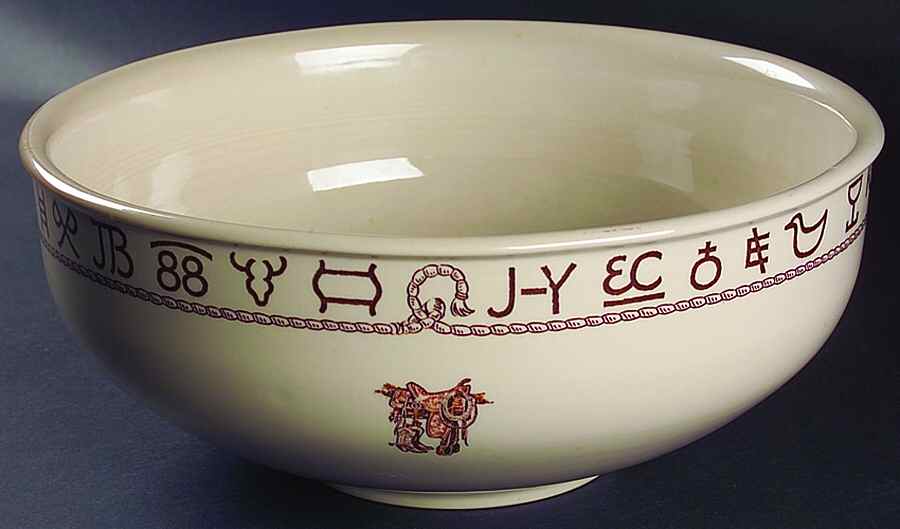 Boots & Saddle 12" Large Salad Serving Bowl by Wallace (American)-1