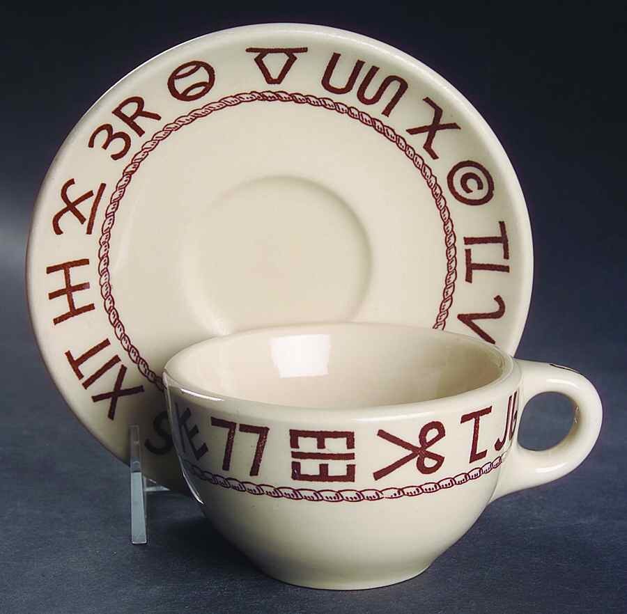 Boots & Saddle Flat Cup & Saucer Set by Wallace (American)-1