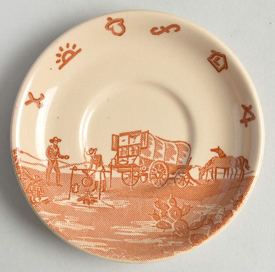 Chuck Wagon Saucer by Wallace (American)-1