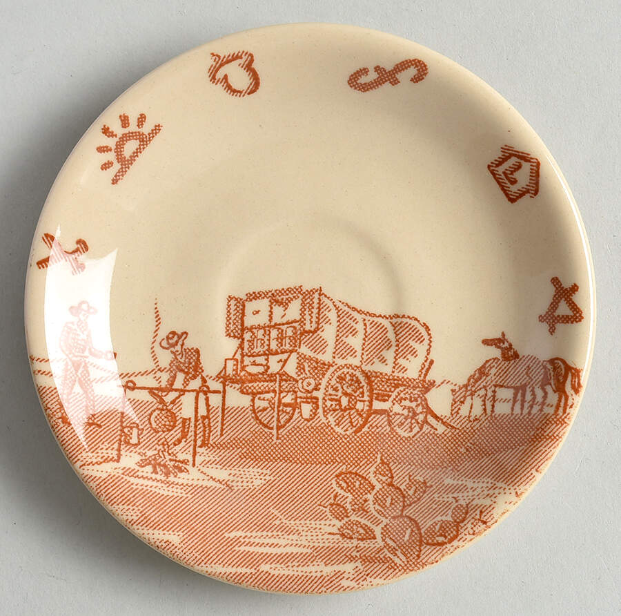 Chuck Wagon Saucer for Demitasse Cup by Wallace (American)-1