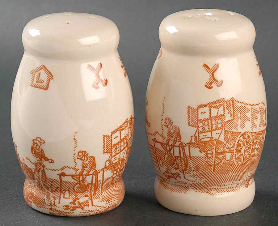 Chuck Wagon Salt & Pepper Set by Wallace (American)-1
