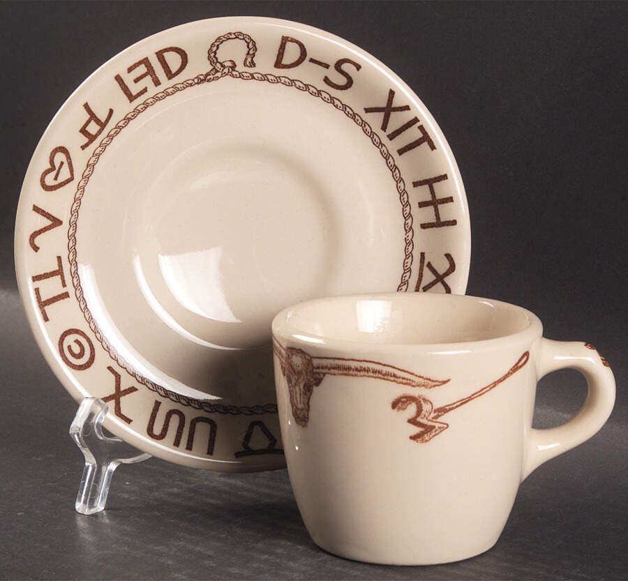 El Rancho Flat Cup & Saucer Set by Wallace (American)-1