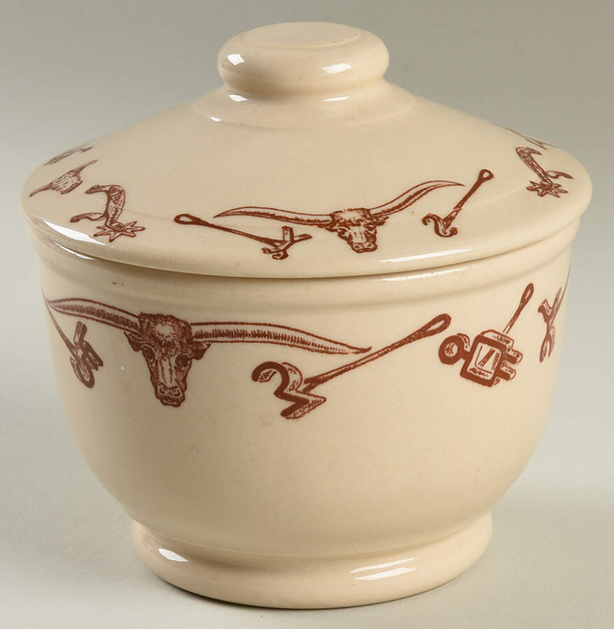 El Rancho Sugar Bowl & Lid by Wallace (American)-1