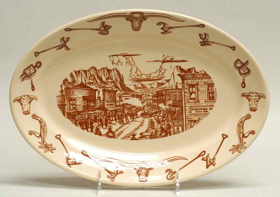 El Rancho 12" Oval Serving Platter by Wallace (American)-1