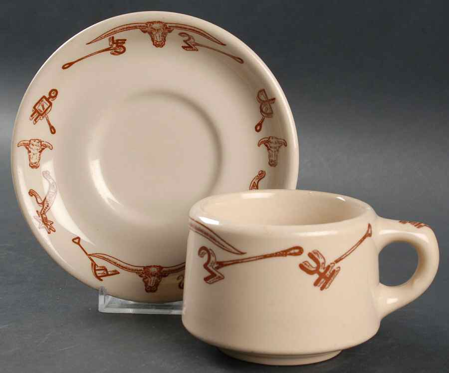El Rancho Flat Cup & Saucer Set by Wallace (American)-1