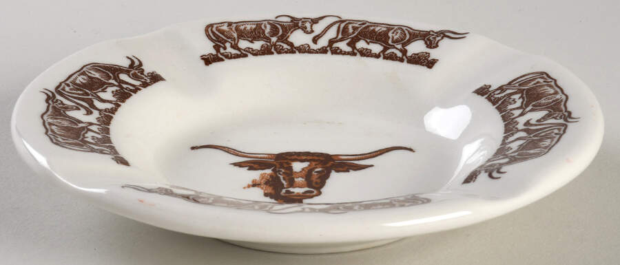 Long Horn (Westward Ho) Small Ashtray by Wallace (American)-1