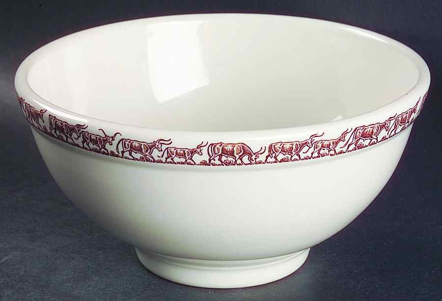 Long Horn (Westward Ho) 9" Mixing Bowl by Wallace (American)-1