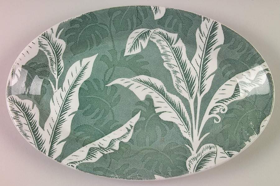 Palm Green (USA) 10" Oval Serving Platter by Wallace (American)-1
