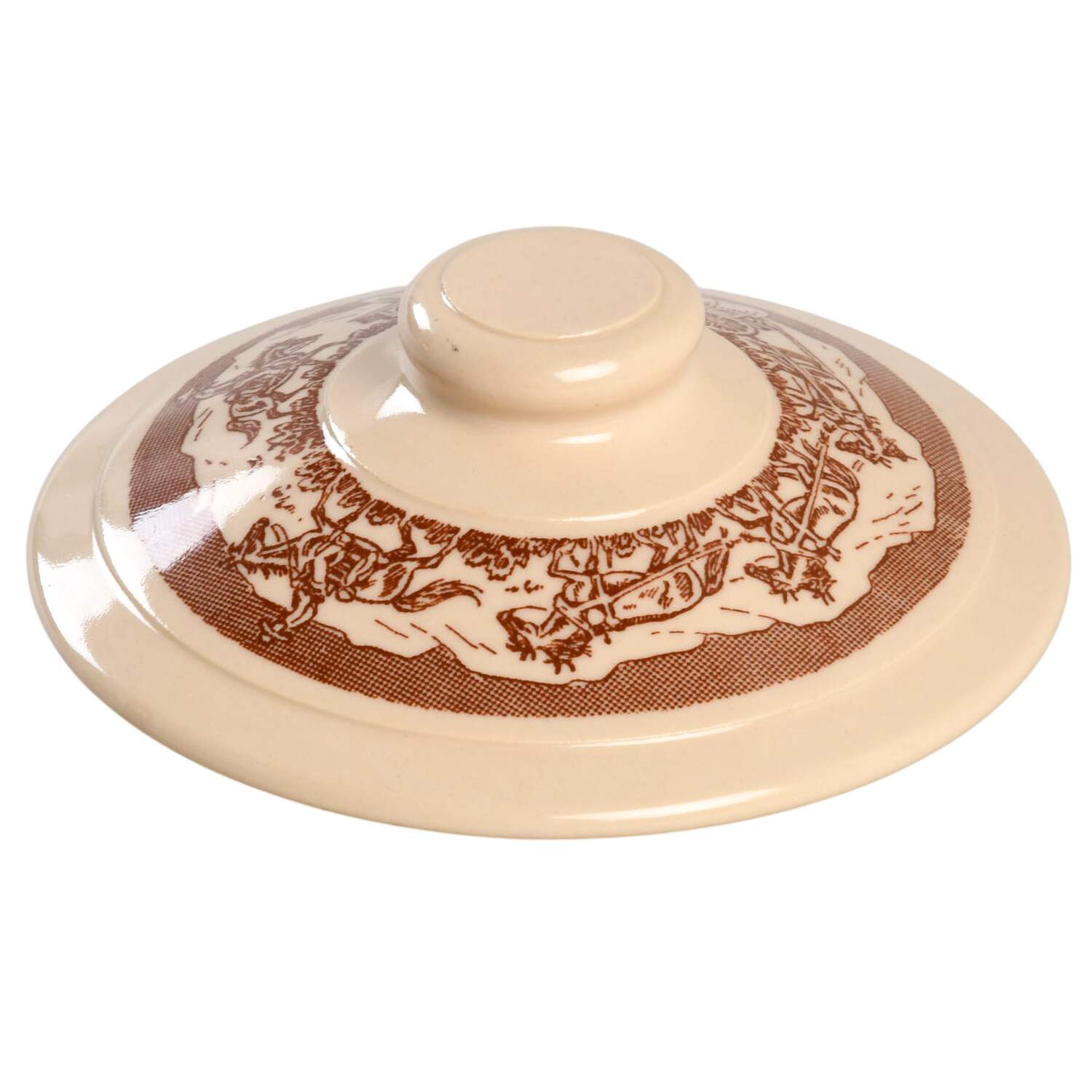 Pioneer Trails Brown Lid for Sugar Bowl by Wallace (American)-1