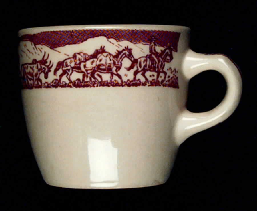 Pioneer Trails Brown Flat Cup by Wallace (American)-1