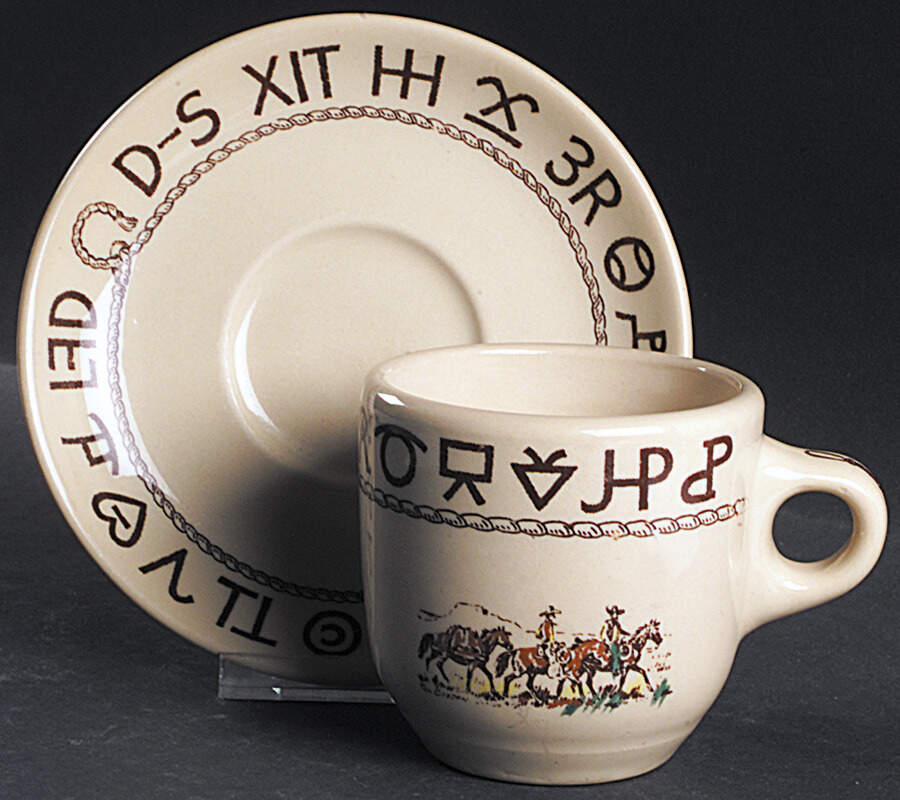 Rodeo Oversized Cup & Saucer Set by Wallace (American)-1