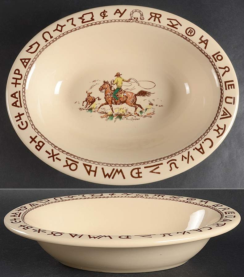 Rodeo 11" Oval Vegetable Bowl by Wallace (American)-1