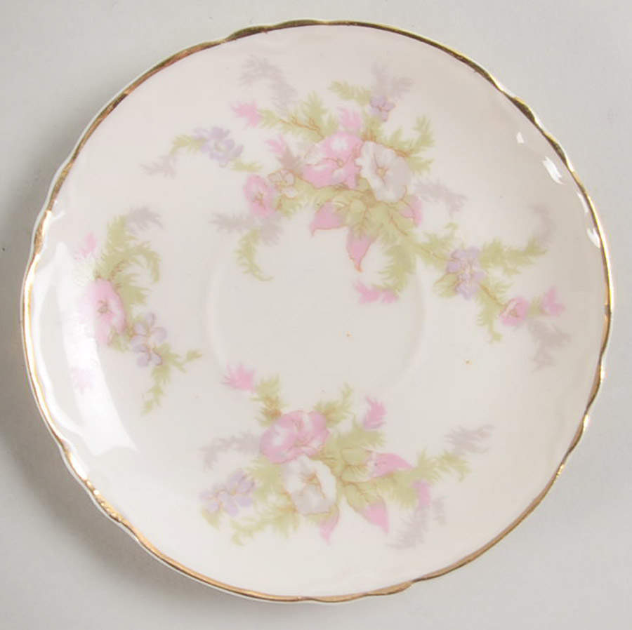 Apple Blossom (Thin Gold Trim) Saucer for Demitasse Cup by Warwick-1