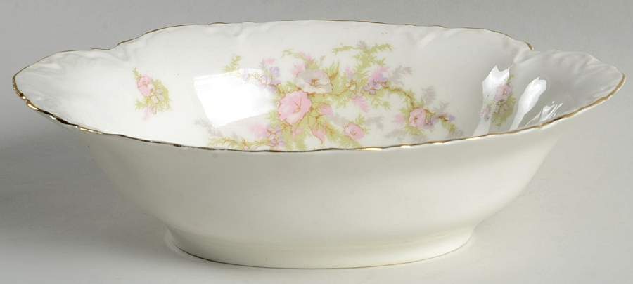 Apple Blossom (Thin Gold Trim) 9" Oval Vegetable Bowl by Warwick-1