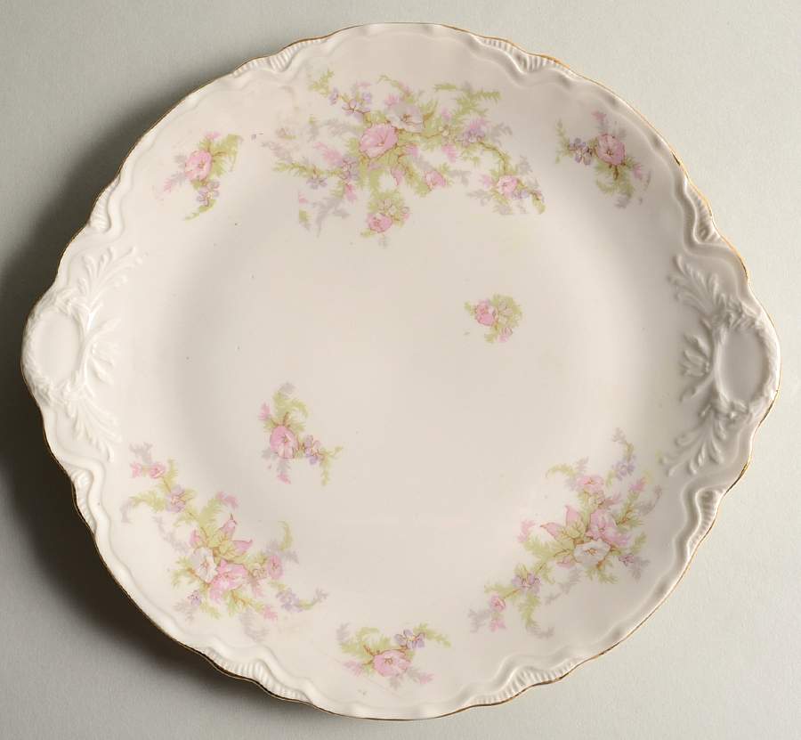 Apple Blossom (Thin Gold Trim) Handled Cake Plate by Warwick-1