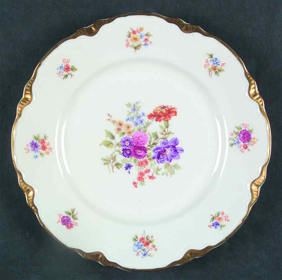 Bouquet Dresden (Scalloped) Salad Plate by Warwick-1