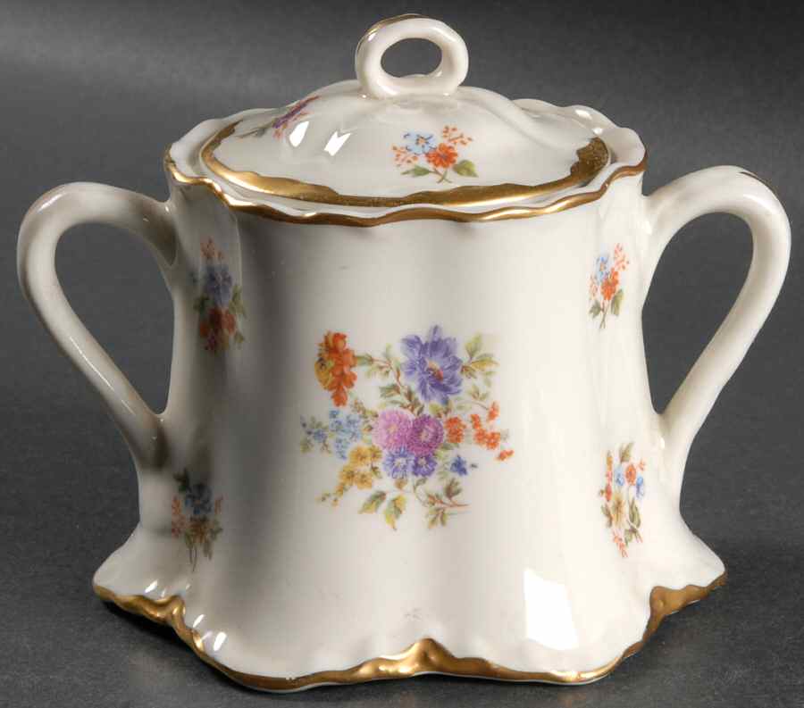 Bouquet Dresden (Scalloped) Sugar Bowl & Lid by Warwick-1