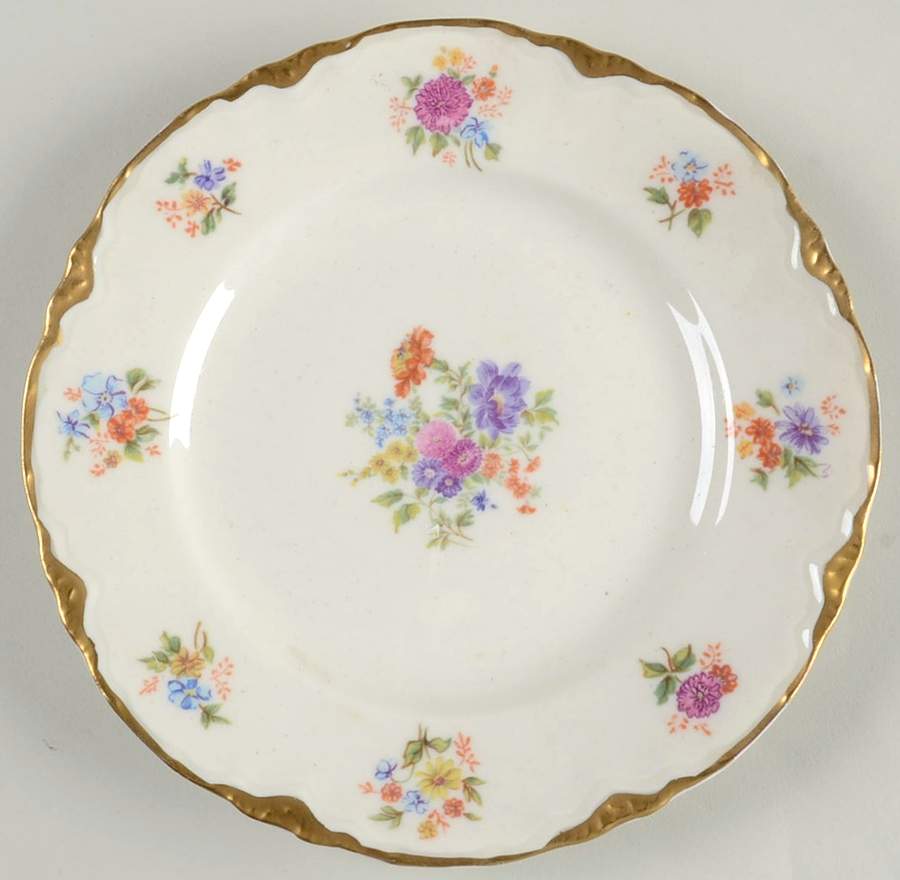 Bouquet Dresden (Scalloped) Bread & Butter Plate by Warwick-1