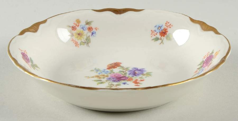Bouquet Dresden (Scalloped) Fruit/Dessert (Sauce) Bowl by Warwick-1