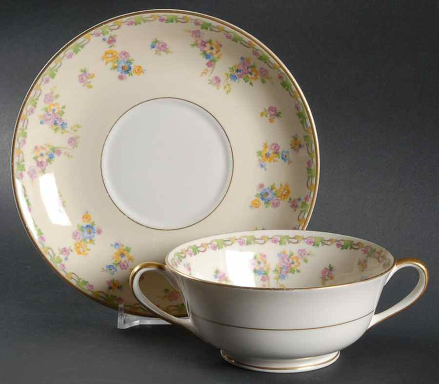 C9394 Footed Cream Soup Bowl & Saucer Set by Warwick-1