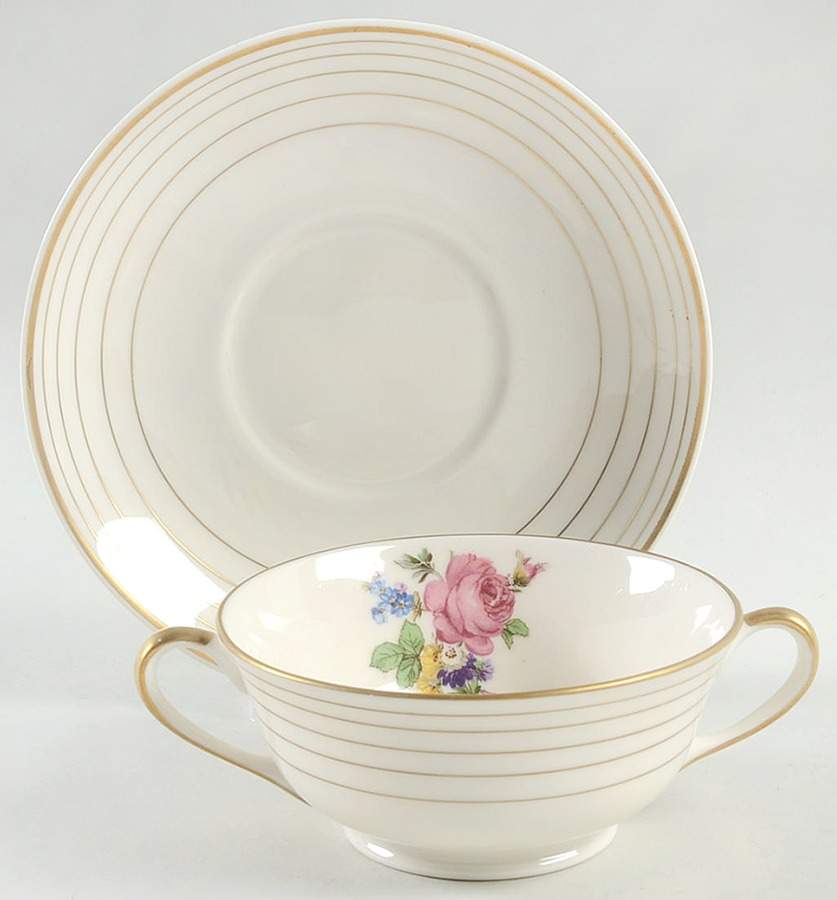 D9336 Footed Cream Soup Bowl & Saucer Set by Warwick-1