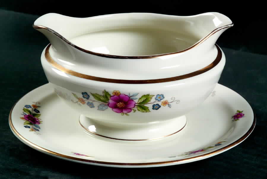 Maytime Gravy Boat with Attached Underplate by Warwick-1