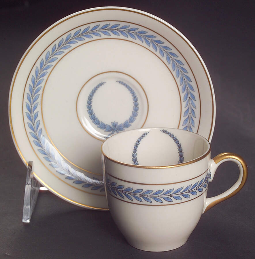 Neo Classic Blue (9566, Smooth) Flat Demitasse Cup & Saucer Set by Warwick-1